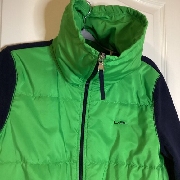 Lauren Ralph Lauren Active Women's Jacket Green Blue Size L High Neck Pockets - Picture 5 of 13
